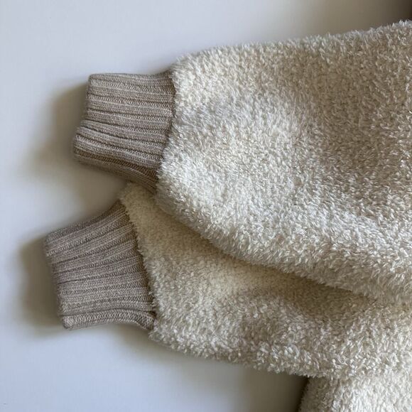 Aerie Oversized Cozy Cardigan Sweater Jacket Women’s Size L Cream Tan - Picture 5 of 12